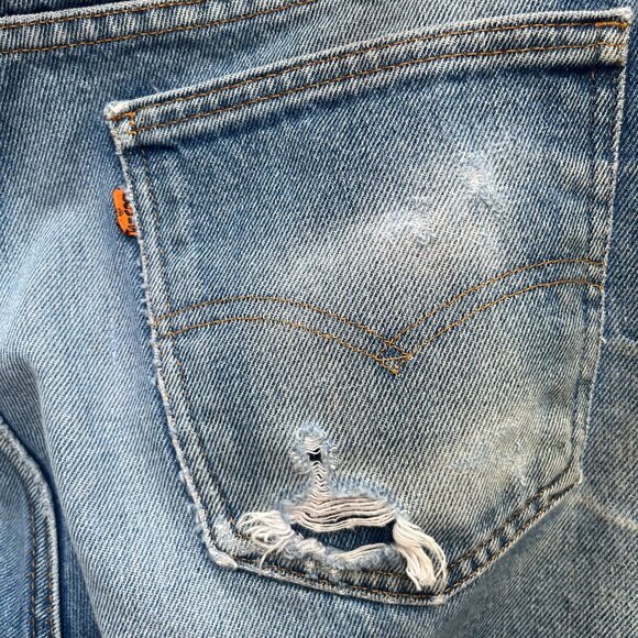 Vintage Levi’s Orange Tab 505 Jeans 36x30 Distressed Mid Wash Classic Fit - Picture 6 of 7
